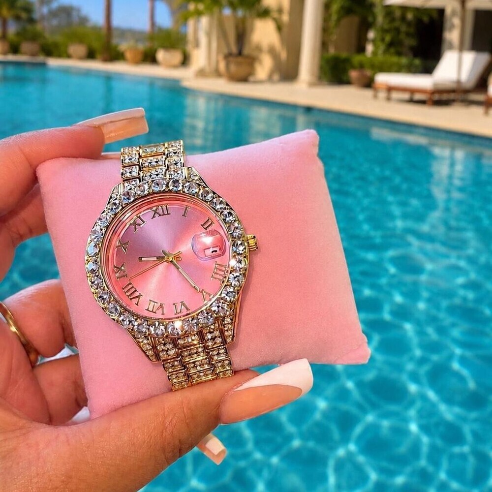 gold and pink Women's Watch